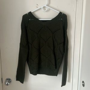 Green Cable Knit Sweater